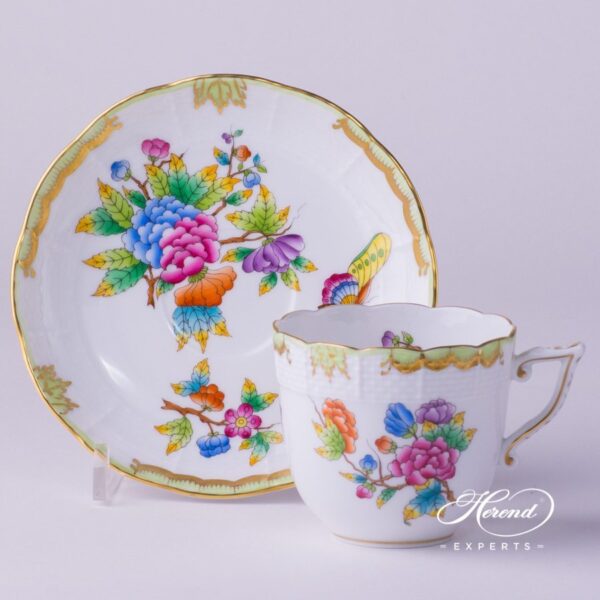 Coffee Cup with Saucer 706-0-00 VBO Queen Victoria pattern. Herend porcelain