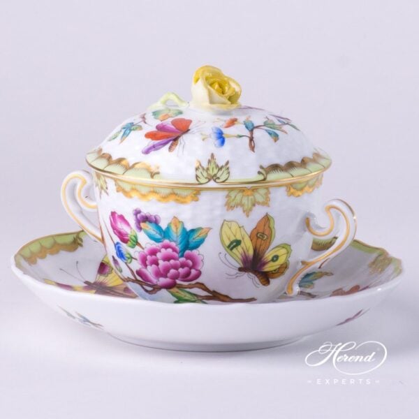 Soup Cup w. Lid 1718-0-09 VICTORIA - Old Queen VICTORIA design. Herend fine china
