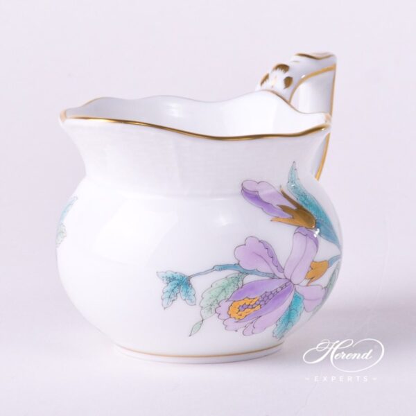 Creamer / Milk Jug 643-0-00 EVICTF2 Royal Garden Turquoise Flower pattern. Herend fine china hand painted
