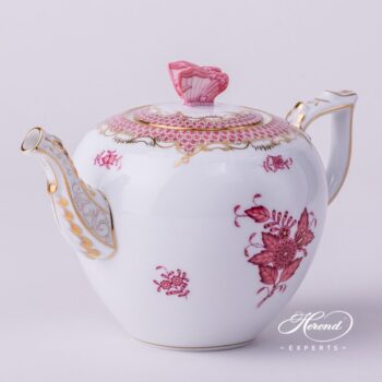 Tea Pot w. Butterfly Knob 606-0-17 AP2-ETP2 Apponyi Light Purple pattern. Herend porcelain hand painted