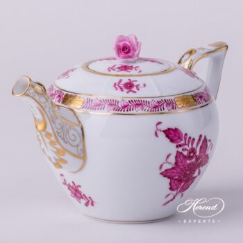 Tea Pot 608-0-09 AP Apponyi Purple pattern. Herend porcelain hand painted