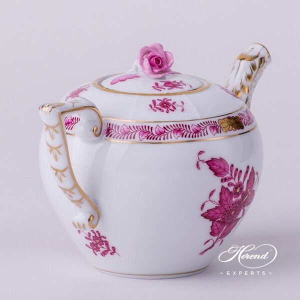 Tea Pot 608-0-09 AP Apponyi Purple pattern. Herend porcelain hand painted