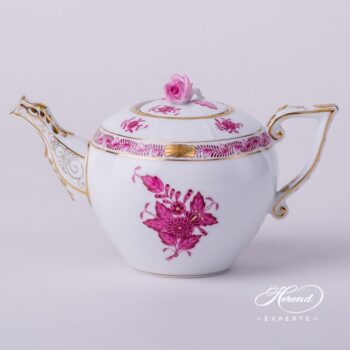 Tea Pot 608-0-09 AP Apponyi Purple pattern. Herend porcelain hand painted