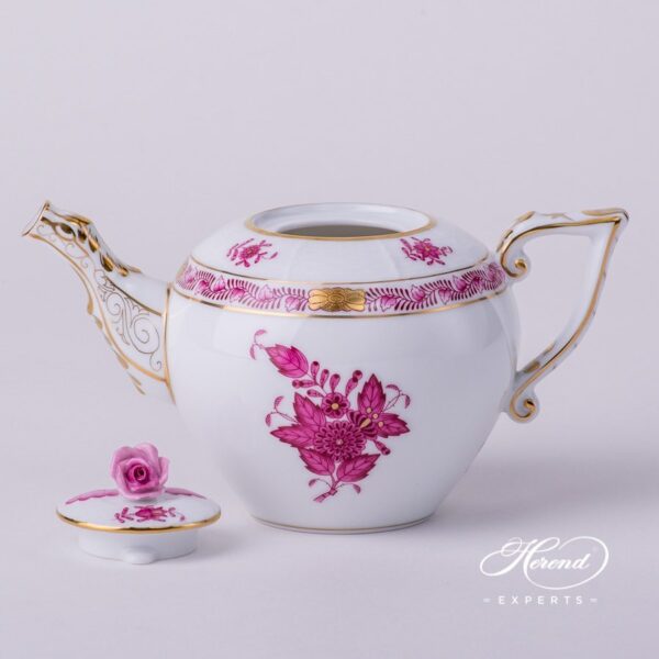 Tea Pot 608-0-09 AP Apponyi Purple pattern. Herend porcelain hand painted