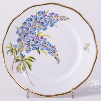 Dessert Plate or Bread & Butter Plate 20515 FLA-BB Texas Bluebonnet Flower pattern - Herend porcelain hand painted