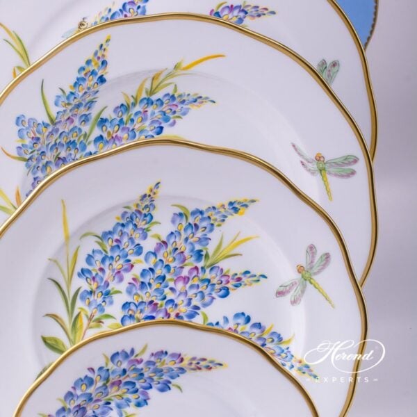 Place Setting with Tea Cup Herend Texas Bluebonnet FLA-BB Flower pattern. Herend porcelain hand painted