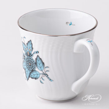 Milk mug 1729-0-00 ATQ3-PT Chinese Bouquet / Apponyi Turquoise pattern. Herend fine china