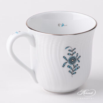 Milk mug 1729-0-00 ATQ3-PT Chinese Bouquet / Apponyi Turquoise pattern. Herend fine china