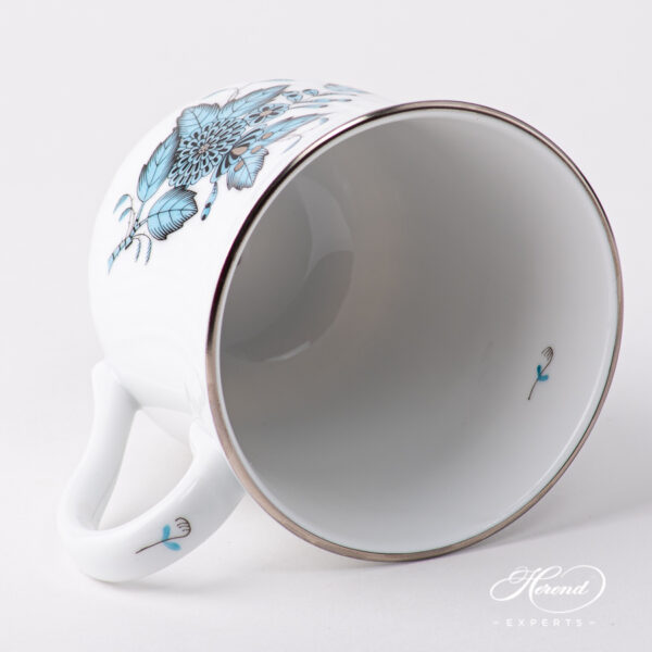 Milk mug 1729-0-00 ATQ3-PT Chinese Bouquet / Apponyi Turquoise pattern. Herend fine china