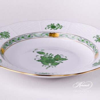 Soup Plate 504-0-00 AV Chinese Bouquet / Apponyi Green decor. Herend porcelain hand painted. Chinese Bouquet Green pattern