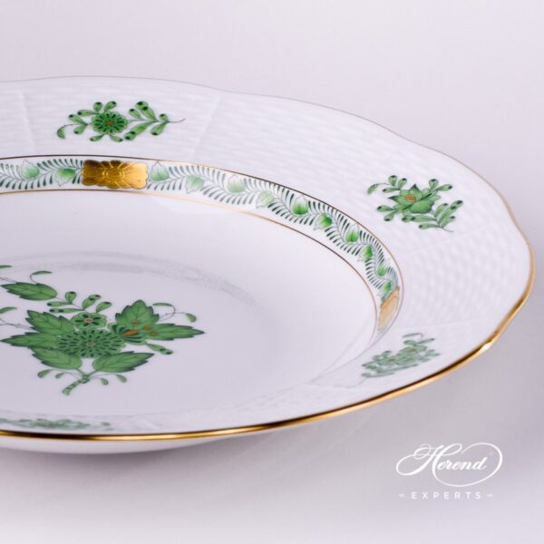 Soup Plate 504-0-00 AV Chinese Bouquet / Apponyi Green decor. Herend porcelain hand painted. Chinese Bouquet Green pattern