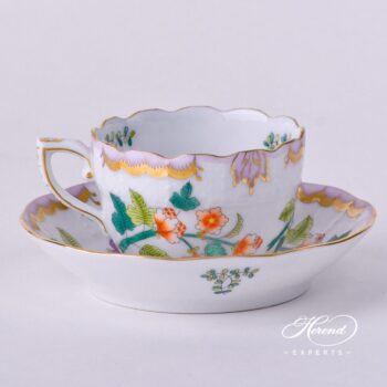 Coffee / Espresso Cup w. Saucer 711-0-00 WBO Windsor Flowers design. Demitasse. Herend Fine china