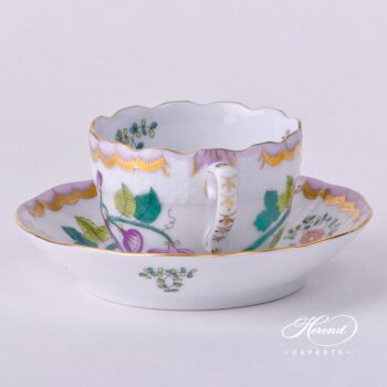 Coffee / Espresso Cup w. Saucer 711-0-00 WBO Windsor Flowers design. Demitasse. Herend Fine china