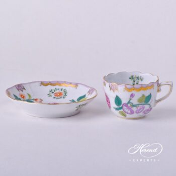 Coffee / Espresso Cup w. Saucer 711-0-00 WBO Windsor Flowers design. Demitasse. Herend Fine china