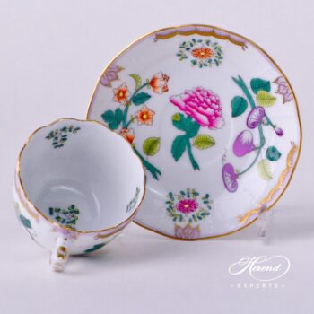 Coffee / Espresso Cup w. Saucer 711-0-00 WBO Windsor Flowers design. Demitasse. Herend Fine china