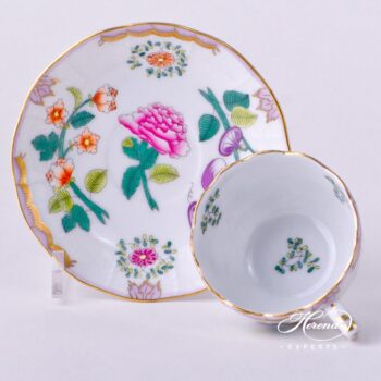 Coffee / Espresso Cup w. Saucer 711-0-00 WBO Windsor Flowers design. Demitasse. Herend Fine china