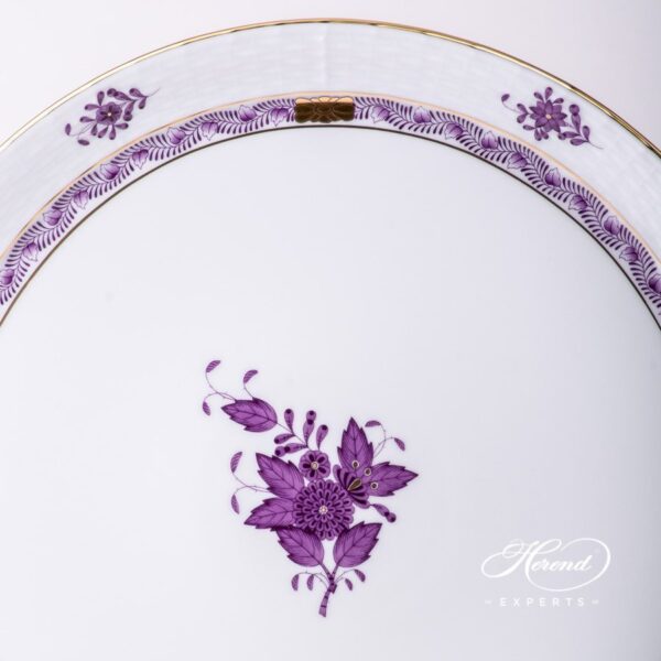 Cake Plate with Handle 315-0-00 AL Apponyi Lilac decor. Herend porcelain hand painted