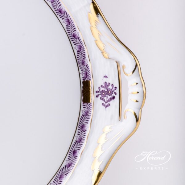 Cake Plate with Handle 315-0-00 AL Apponyi Lilac decor. Herend porcelain hand painted