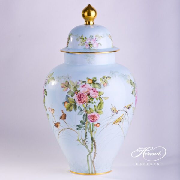 Big Vase 6571-0-15 SP868 Special Rose Garden pattern. Herend porcelain hand painted