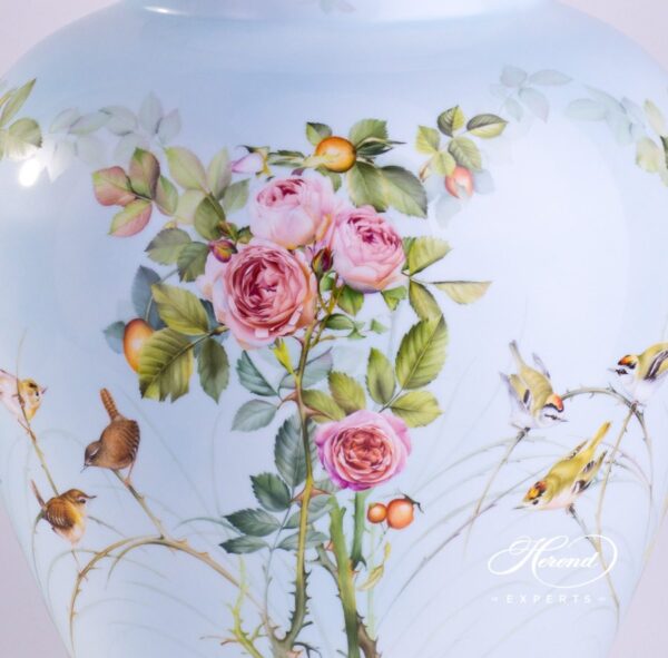 Big Vase 6571-0-15 SP868 Special Rose Garden pattern. Herend porcelain hand painted