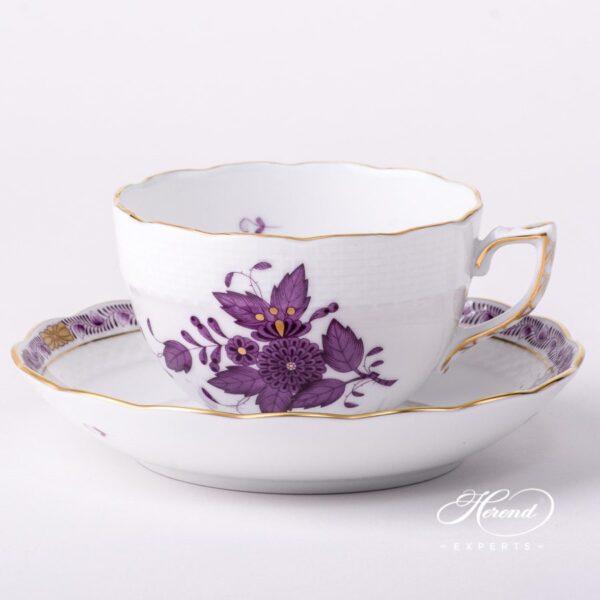 Tea Cup 701-0-00 AL Apponyi Lilac decor. Herend porcelain hand painted