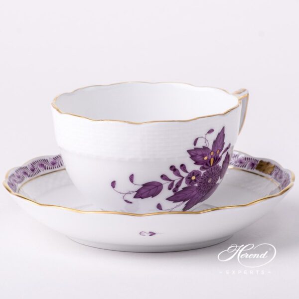 Tea Cup 701-0-00 AL Apponyi Lilac decor. Herend porcelain hand painted