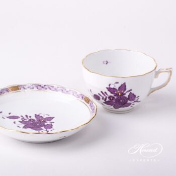 Tea Cup 701-0-00 AL Apponyi Lilac decor. Herend porcelain hand painted