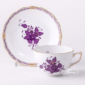 Tea Cup 701-0-00 AL Apponyi Lilac decor. Herend porcelain hand painted