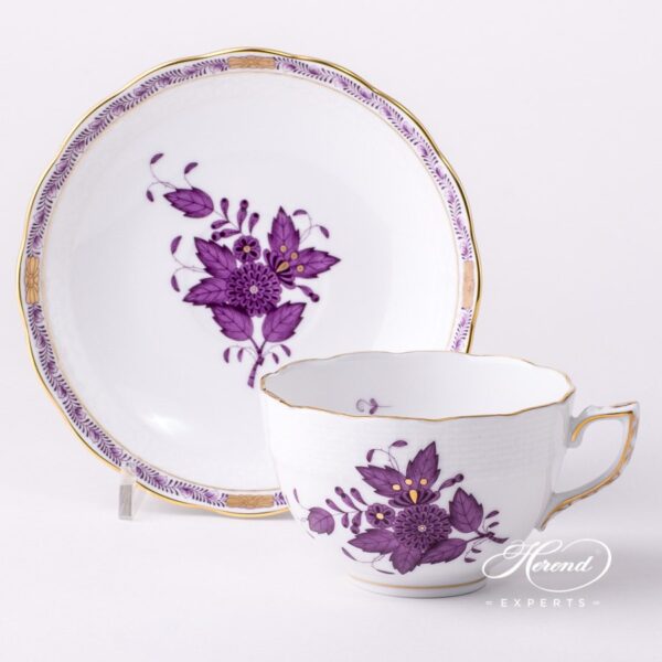 Tea Cup 701-0-00 AL Apponyi Lilac decor. Herend porcelain hand painted