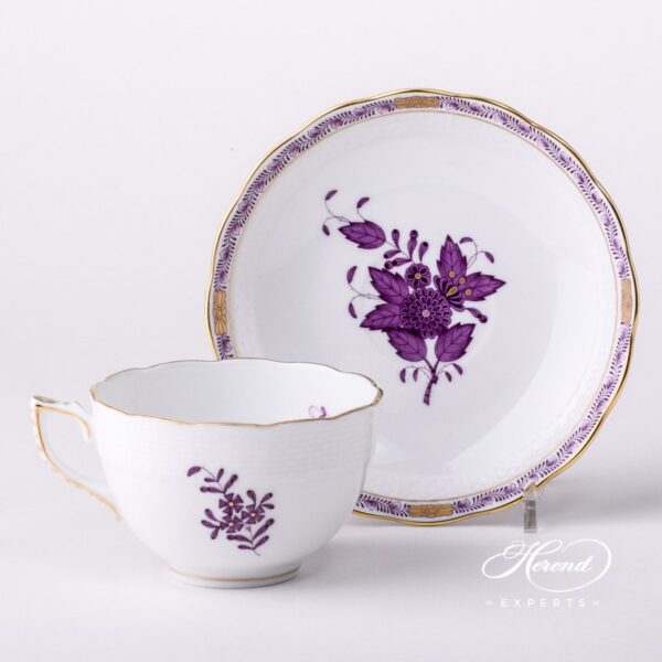 Tea Cup 701-0-00 AL Apponyi Lilac decor. Herend porcelain hand painted