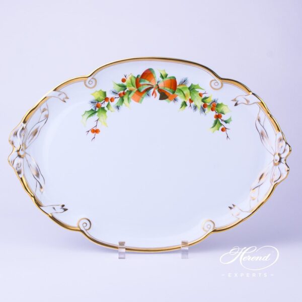 Tray w. Ribbon 20400-0-00 NOEL Christmas pattern. Herend fine china