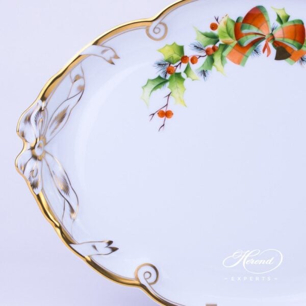 Tray w. Ribbon 20400-0-00 NOEL Christmas pattern. Herend fine china