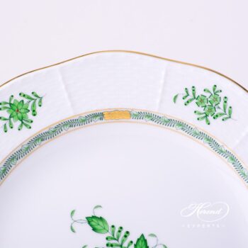 Round Dish 173-0-00 AV Green Chinese Bouquet / Apponyi Green - AV decor. Herend porcelain tableware. Hand painted