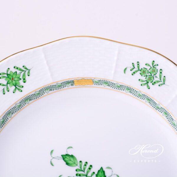 Round Dish 173-0-00 AV Green Chinese Bouquet / Apponyi Green - AV decor. Herend porcelain tableware. Hand painted