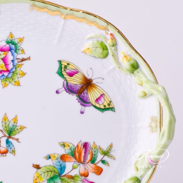 Cake Plate 412-0-00 VBO Queen Victoria decor. Herend porcelain tableware. Hand painted