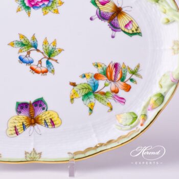 Cake Plate 412-0-00 VBO Queen Victoria decor. Herend porcelain tableware. Hand painted