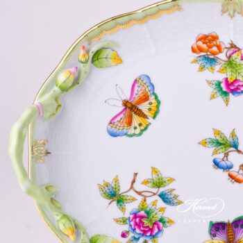 Cake Plate 412-0-00 VBO Queen Victoria decor. Herend porcelain tableware. Hand painted