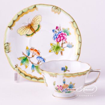 Coffee / Espresso Cup and Saucer 735-0-00 VBO Queen Victoria decor. Herend porcelain tableware. Hand painted