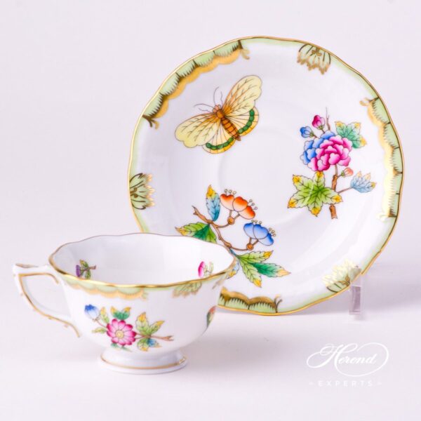 Coffee / Espresso Cup and Saucer 735-0-00 VBO Queen Victoria decor. Herend porcelain tableware. Hand painted