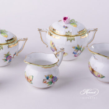 Sugar Basin w. Rose Knob 471-0-09 VBO Queen Victoria design. Herend fine china tableware. Hand painted