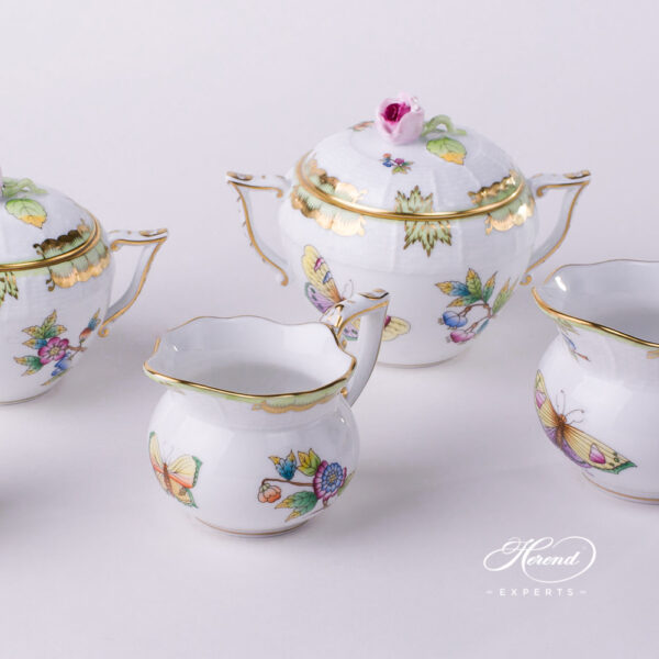 Sugar Basin w. Rose Knob 471-0-09 VBO Queen Victoria design. Herend fine china tableware. Hand painted
