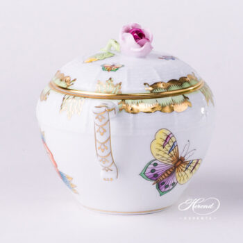 Sugar Basin w. Rose Knob 471-0-09 VBO Queen Victoria design. Herend fine china tableware. Hand painted