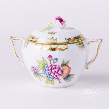 Sugar Basin w. Rose Knob 471-0-09 VBO Queen Victoria design. Herend fine china tableware. Hand painted