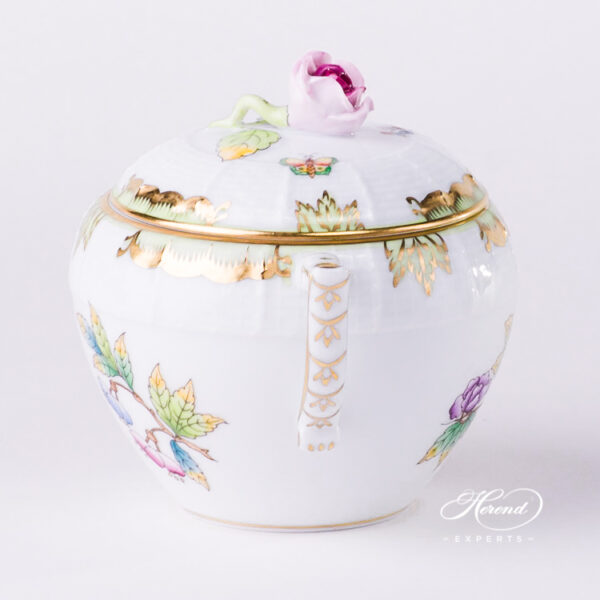 Sugar Basin w. Rose Knob 471-0-09 VBO Queen Victoria design. Herend fine china tableware. Hand painted
