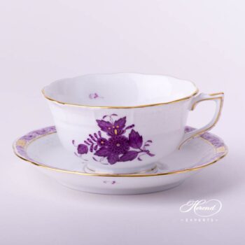 Tea Cup w. Saucer 733-0-00 AL Chinese Bouquet / Apponyi Lilac design. Herend fine china