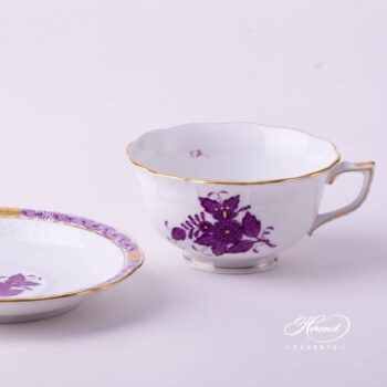 Tea Cup w. Saucer 733-0-00 AL Chinese Bouquet / Apponyi Lilac design. Herend fine china