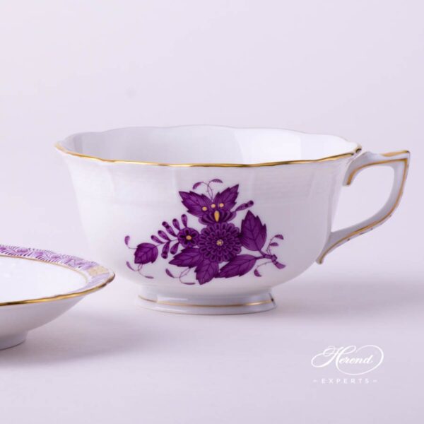 Tea Cup w. Saucer 733-0-00 AL Chinese Bouquet / Apponyi Lilac design. Herend fine china