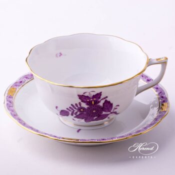 Tea Cup w. Saucer 733-0-00 AL Chinese Bouquet / Apponyi Lilac design. Herend fine china
