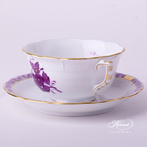 Tea Cup w. Saucer 733-0-00 AL Chinese Bouquet / Apponyi Lilac design. Herend fine china
