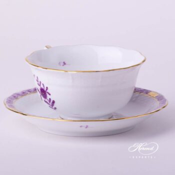 Tea Cup w. Saucer 733-0-00 AL Chinese Bouquet / Apponyi Lilac design. Herend fine china